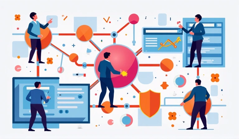 Abstract illustration of data flow and processing