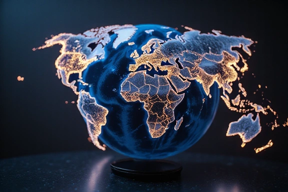 Globe with interconnected lines representing international tax networks