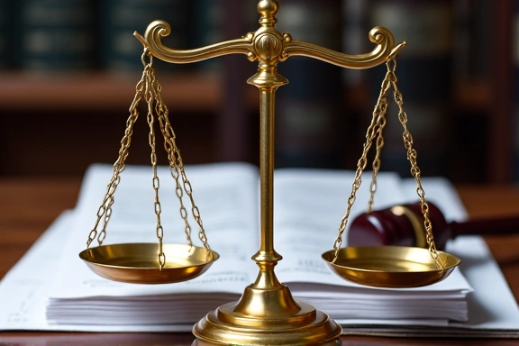 Legal scales and tax documents representing tax litigation